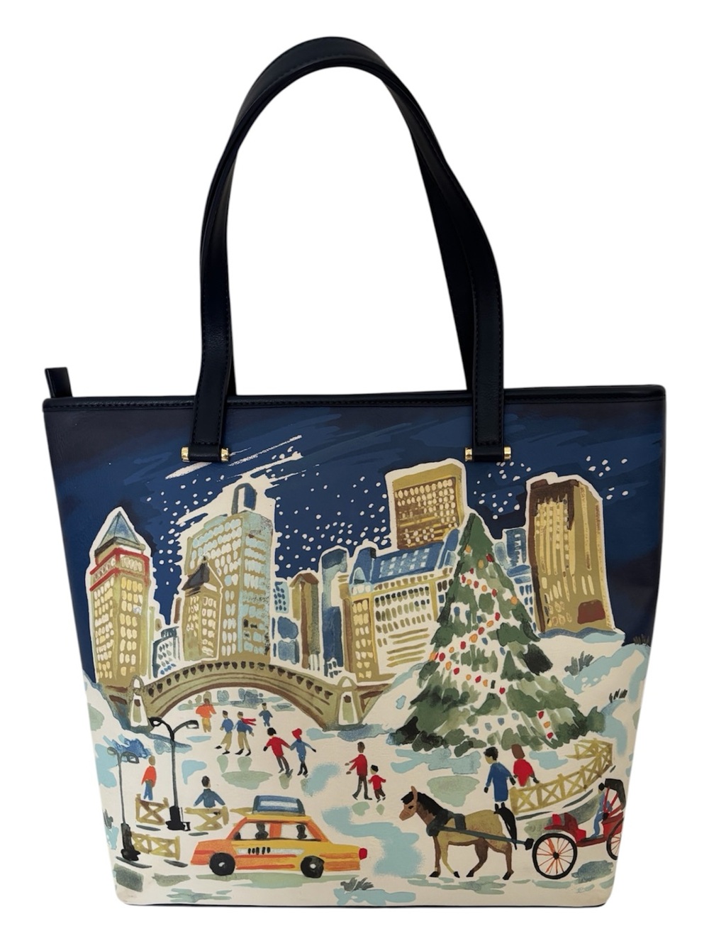 TALBOTS Tote Winter City Scene